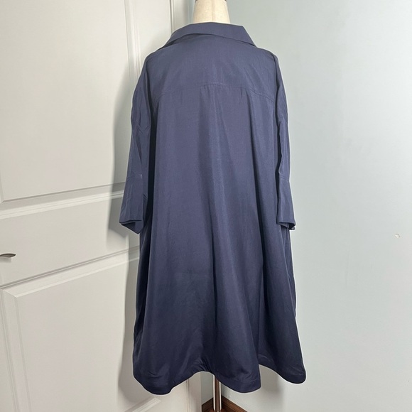 Manrico Cashmere split neck high low top blouse size M - Picture 10 of 13